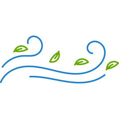 Wind Blowing Leaves Line