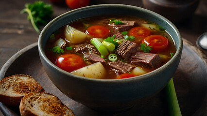 Beef Soup with Potato and Tomato