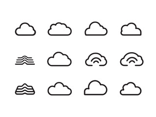 cloud folder line art internet storage drawing