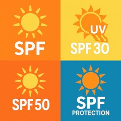 Fototapeta premium Sun Protection Guide: SPF Levels and UV Rays