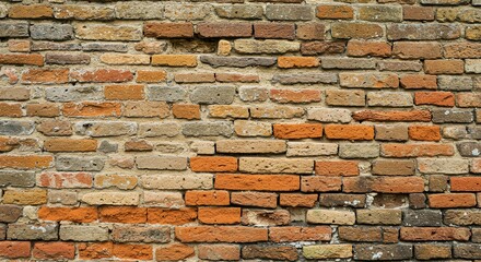 Obraz premium Brick Wall Texture with Orange and Beige Bricks