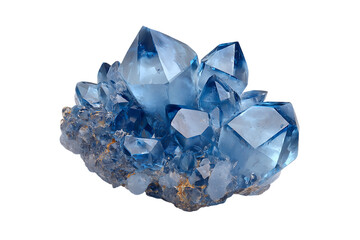 Obraz premium Deep Blue Crystal Cluster on Transparent Background, PNG
