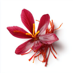 Stunning Saffron Flower and Threads , isolated on white background png