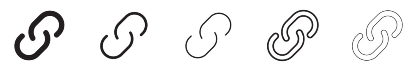 Chain Link Icons in Various Shades. Link icon set vector for web.