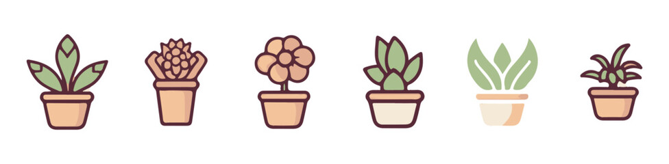 Vector illustration of a plant pot icon. House plant pot icon
