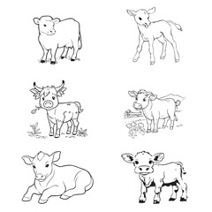 Group cow vector design
