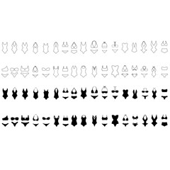 Swimsuit icon vector set. Leotard illustration sign collection. Swimming suit symbol or logo.