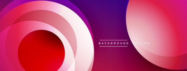 Abstract gradient circles overlap, creating vibrant pink, purple hues. Modern design element for backgrounds, presentations.