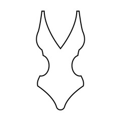 Swimsuit icon vector. Leotard illustration sign. Swimming suit symbol or logo.
