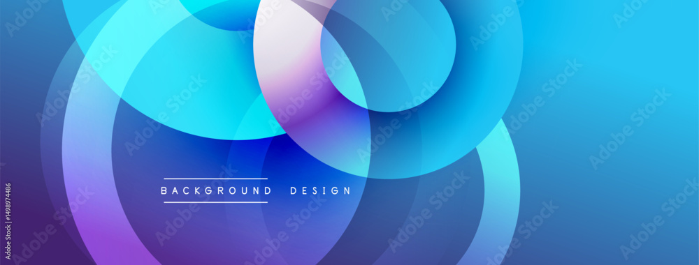 Leinwandbilder abstract background features overlapping circles, vibrant blue, purple hues. modern design creates d