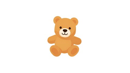 Obraz premium Adorable Brown Teddy Bear Illustration Perfect for Children's Books, Cards, and More