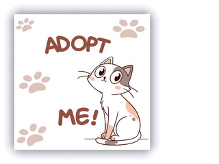 Adopt, don't shop! Creative square banner template. Naive illustration with young woman, who hugging her adopted dog with big heart on background. Flat style. Kawaii clip art with french bulldog.