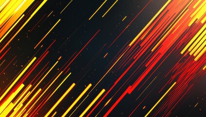 Diagonal streaks of vibrant yellow and red light on a dark background, creating a sense of speed and energy