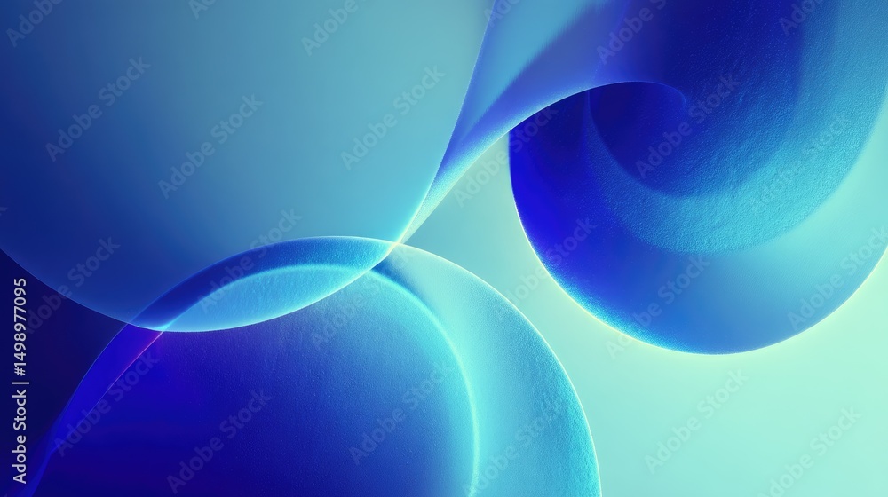 Aufkleber abstract blue waves: a mesmerizing composition of flowing blue waves creating a sense of calm, seren
