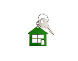 House with house keys isolated on white.
