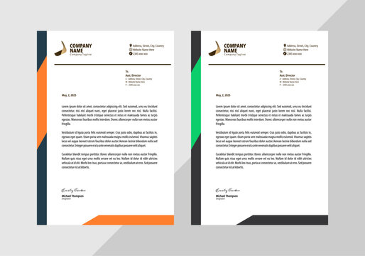 Simple and modern letterhead template. Ideal for professional business use, clean branding, and sleek corporate communications. Fully editable vector.