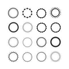 Elegant Collection of Black and White Circular Laurel Wreath Silhouettes   Versatile Design Element Set