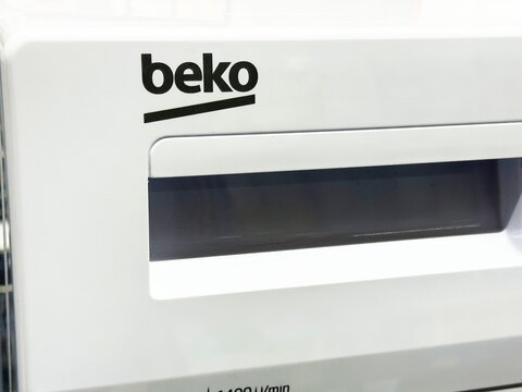 Beko washing machine display panel with logo in white