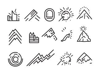 earthquake line art concept for natural disaster awareness