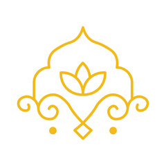 Islamic Gold Decorative Ornament Element