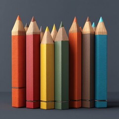 3D icon of a sketching pencil set, perfect for creative projects.