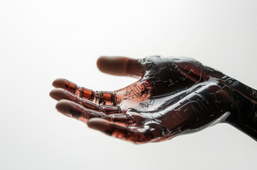 Futuristic concept image showcasing the development of high-tech prosthetic arm