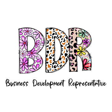 BDR Business Development Representative - Colorful Design with Flowers and Leopard Print
