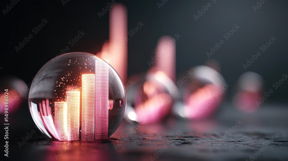 Aufkleber wealth visualization for prosperity with strategy and income concept. abstract crystal with vibrant 