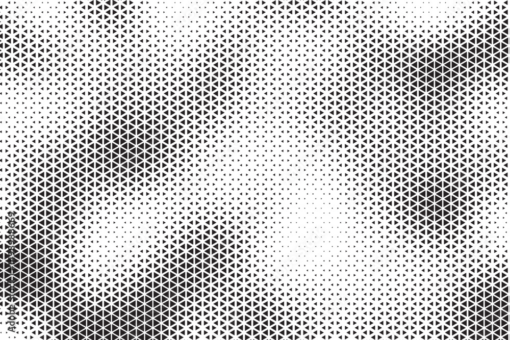 Aufkleber Triangle Shapes Vector Abstract Geometric Technology Oscillation Wave Isolated on Light Background. Halftone Triangular Retro Simple Pattern. Minimal 80s Style Dynamic Tech Wallpaper