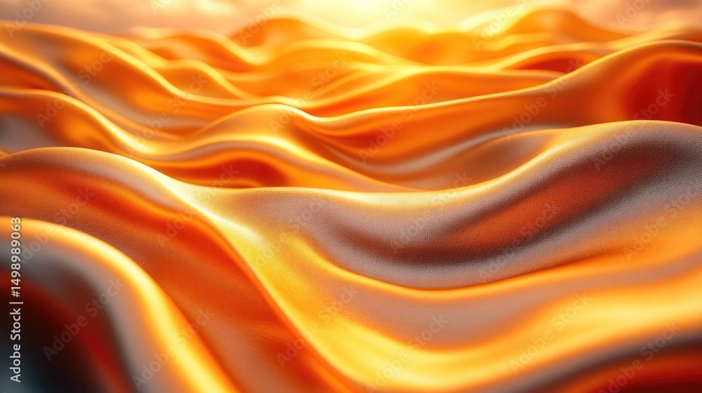 Aufkleber golden waves flow under a bright, warm light source in this abstract image. this background adds lux