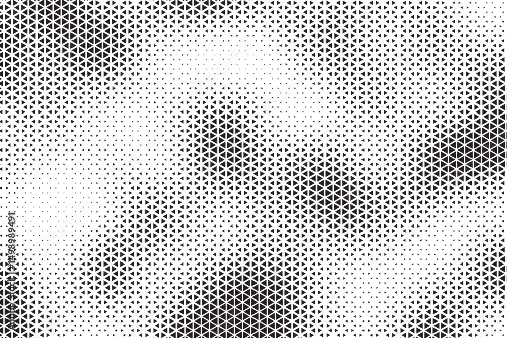 Aufkleber Triangle Shapes Vector Abstract Geometric Technology Oscillation Wave Isolated on Light Background. Halftone Triangular Retro Simple Pattern. Minimal 80s Style Dynamic Tech Wallpaper