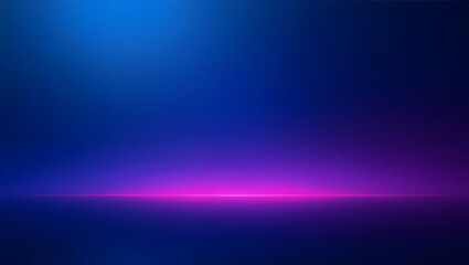 Fototapeta premium Abstract futuristic with glowing magenta horizon line and blue spotlight. Dark empty background