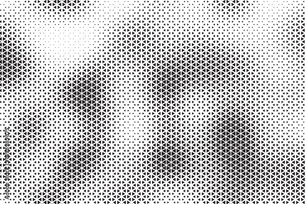 Poster Triangle Shapes Vector Abstract Geometric Technology Oscillation Wave Isolated on Light Background. Halftone Triangular Retro Simple Pattern. Minimal 80s Style Dynamic Tech Wallpaper