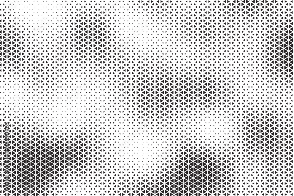 Aufkleber Triangle Shapes Vector Abstract Geometric Technology Oscillation Wave Isolated on Light Background. Halftone Triangular Retro Simple Pattern. Minimal 80s Style Dynamic Tech Wallpaper