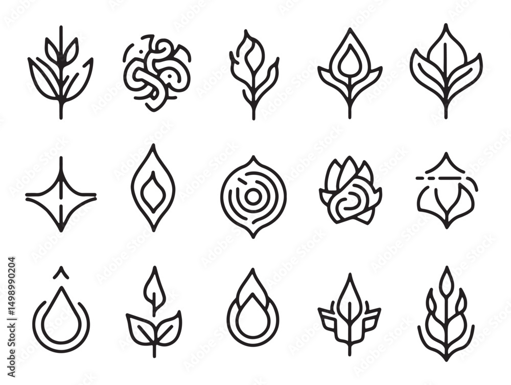 Poster fire symbol line art simple elegant vector design concept