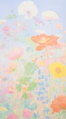 Obraz premium Flower field backgrounds painting outdoors.