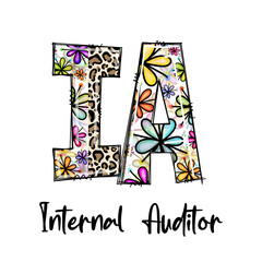Colorful IA Internal Auditor Design with Flowers and Leopard Print