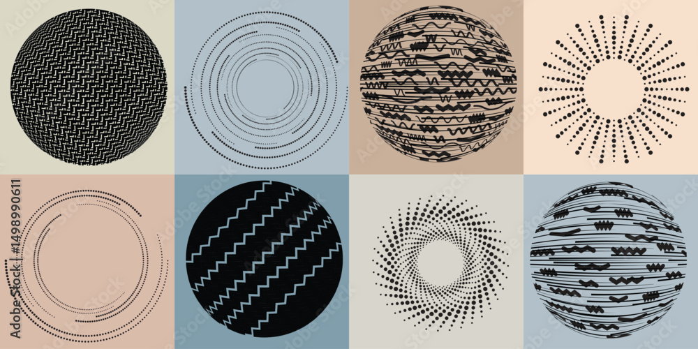Poster halftone dots in circle form .rotate rounded shape vector illustration .rotating dots form a circle 