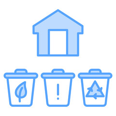 Waste Sorting Blue Icon Element For Design