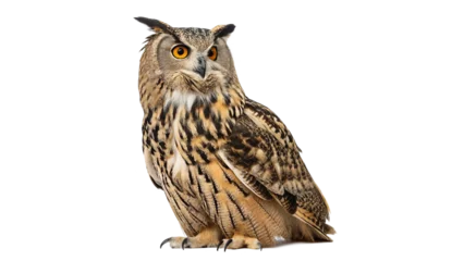 Gordijnen Uil Eurasian eagle owl bubo bubo isolated on transparent background  © Hanna