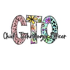 Cute CTO Chief Technology Officer Design with Flowers and Leopard Print