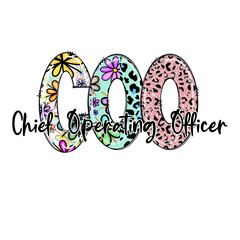 Cute COO Chief Operating Officer Design with Flowers and Leopard Print