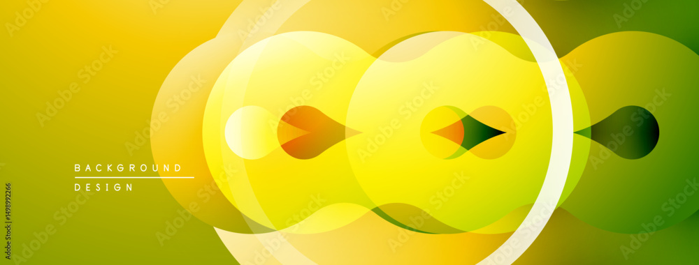 Aufkleber abstract yellow design. overlapping circles create dynamic visual effect. gradient shades offer dept
