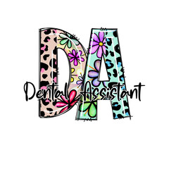 Cute Dental Assistant Design with Flowers and Leopard Print