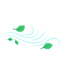 Illustration of Wind Blowing Leaves