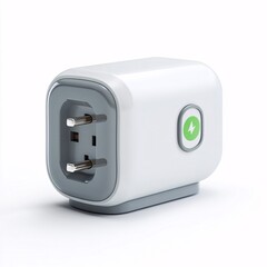 3D smart plug with energy monitoring, placed on a simple white backdrop