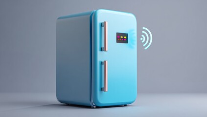 High-tech refrigerator with adjustable shelves and voice assistant integration