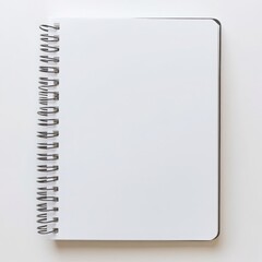 Blank spiral notebook mockup isolated on white background
