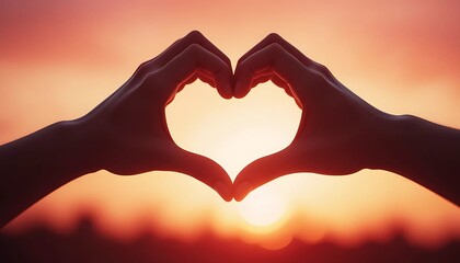 close-up of two hands forming a heart