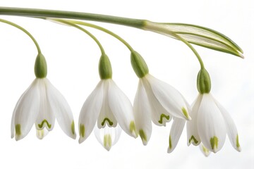 Fototapeta premium Beautiful isolated white snowdrop flowers herald spring's bloom